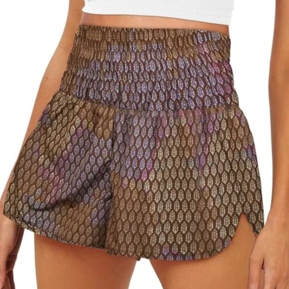 NEW FREE People Movement The Way Home High Rise Pull On Shorts Elastic Waist - Picture 7 of 16